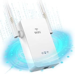 Repetidor WiFi, 300Mbps Extensor de WiFi 2.4 GHz Repetidor WiFi Largo Alcance con WPS Botón, Puerto Ethernet, 2 * 5 dBi An...