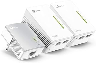 TP-Link TL-WPA4220T KIT - Extensor Universal de Cobertura Wi-Fi AV600+AC300, 5 Puertos, Cable Ethernet (3-Pack)