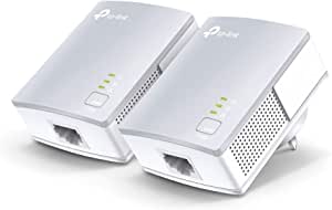 TP-Link TL-PA4010KIT - Adaptadores por Línea Eléctrica (AV 600 Mbps, PLC, Extensor, Repetidores, Amplificador, 2 Puertos, Películas, TV Plug & Play, compatible), Color Blanco